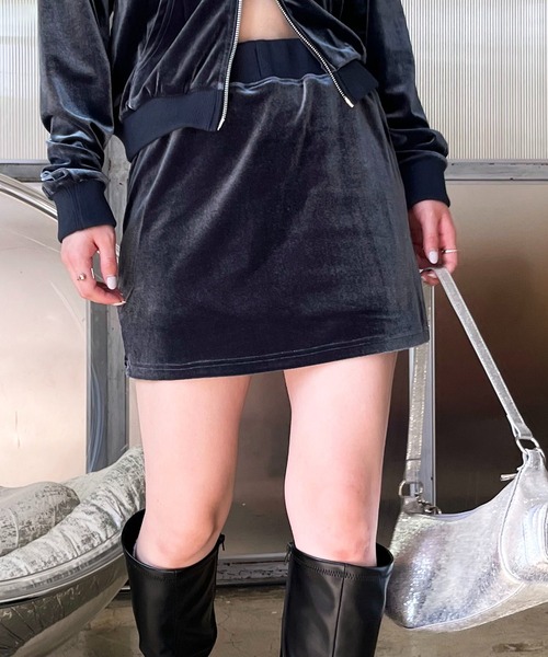 SPIRALGIRL（スパイラルガール）の「ベロアスカート（スカート・レディース・ブルー/ブラック/ベージュ・FREE）」の8枚目の写真