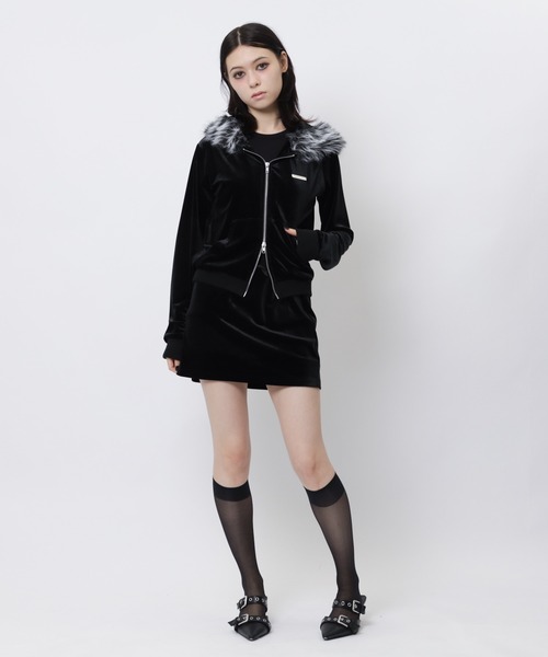 SPIRALGIRL（スパイラルガール）の「ベロアスカート（スカート・レディース・ブルー/ブラック/ベージュ・FREE）」の16枚目の写真