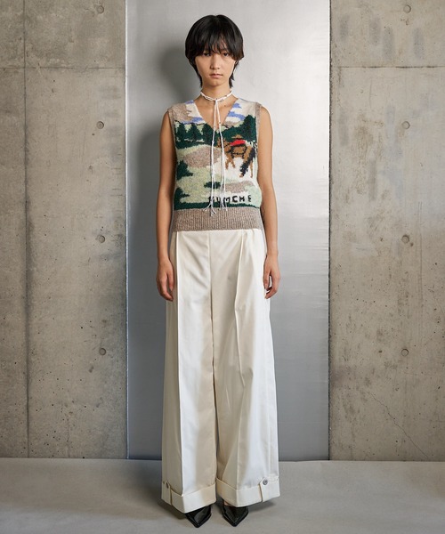 RUMCHE（ラムシェ）の「Chino Wide Pants / チノワイドパンツ（チノパンツ・レディース・ホワイト/ブラック/ベージュ・SMALL/MEDIUM）」の8枚目の写真