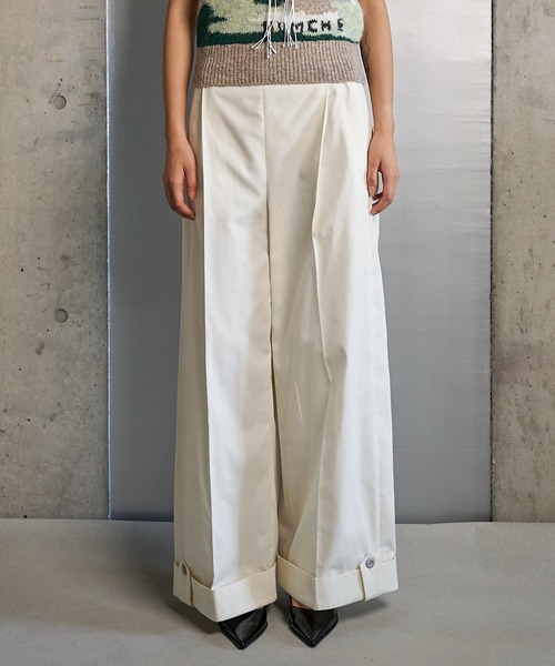 RUMCHE（ラムシェ）の「Chino Wide Pants / チノワイドパンツ（チノパンツ・レディース・ホワイト/ブラック/ベージュ・SMALL/MEDIUM）」の10枚目の写真