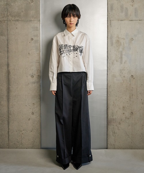 RUMCHE（ラムシェ）の「Chino Wide Pants / チノワイドパンツ（チノパンツ・レディース・ホワイト/ブラック/ベージュ・SMALL/MEDIUM）」の12枚目の写真