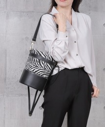 2way バケツ形ショルダー コンビデザインバッグ