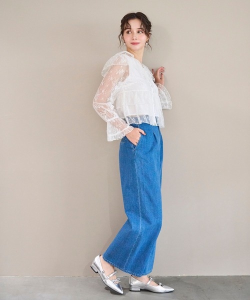 31 Sons de mode（トランテアン　ソン　ドゥ　モード）の「2025秋冬新作 レースフリルリボンブラウス（シャツ/ブラウス・レディース・ブラウン系/ベージュ/オフホワイト・ﾌﾘ-）」の12枚目の写真