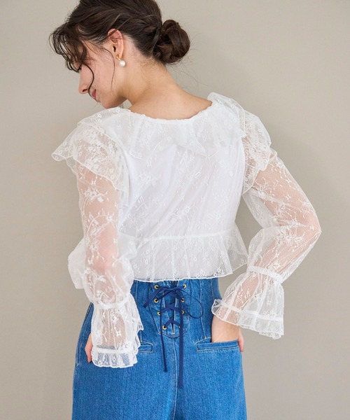 31 Sons de mode（トランテアン　ソン　ドゥ　モード）の「2025秋冬新作 レースフリルリボンブラウス（シャツ/ブラウス・レディース・ブラウン系/ベージュ/オフホワイト・ﾌﾘ-）」の22枚目の写真