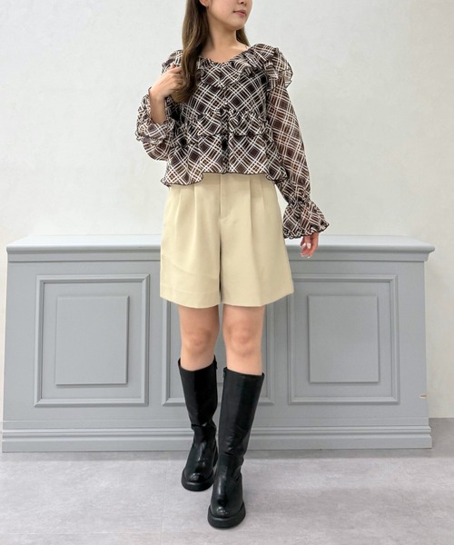 31 Sons de mode（トランテアン　ソン　ドゥ　モード）の「2025秋冬新作 レースフリルリボンブラウス（シャツ/ブラウス・レディース・ブラウン系/ベージュ/オフホワイト・ﾌﾘ-）」の17枚目の写真