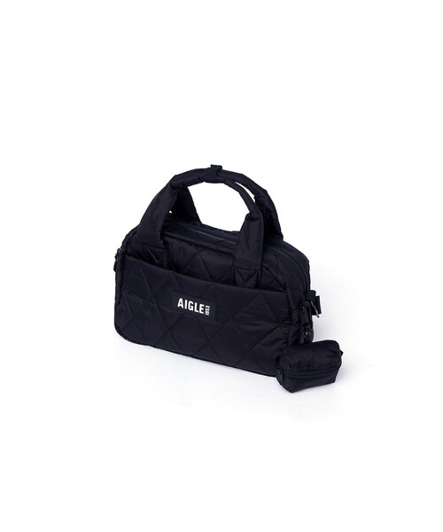 AIGLE（エーグル）の「撥水 キルティングミニダッフルバッグ イヤホンポーチ付き（ショルダーバッグ・レディース・ブラック/モスグリーン・FREE）」の5枚目の写真