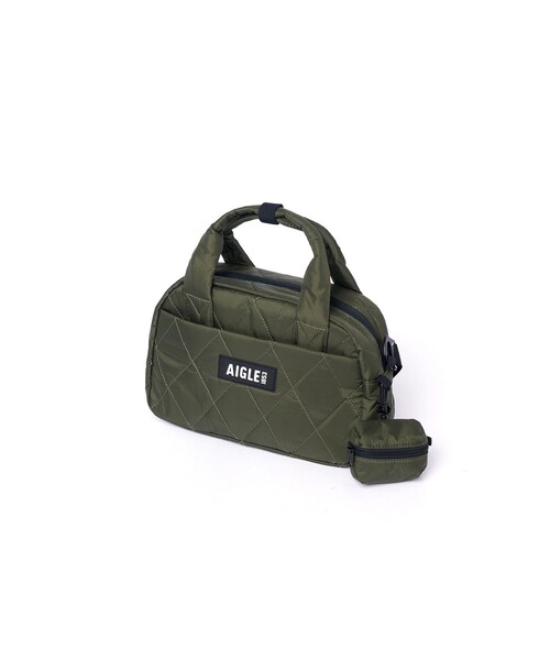 AIGLE（エーグル）の「撥水 キルティングミニダッフルバッグ イヤホンポーチ付き（ショルダーバッグ・レディース・ブラック/モスグリーン・FREE）」の9枚目の写真