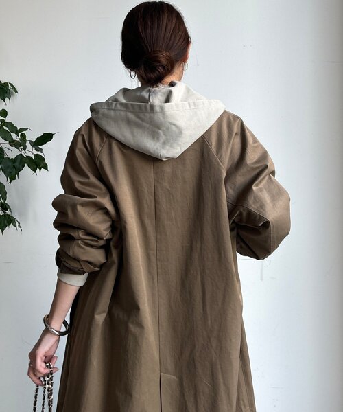 DouDou(ドゥドゥ)の「ライナー付ロングトレンチコート(その他アウター・レディース・ブラック/ベージュ・FREE)」の7枚目の写真