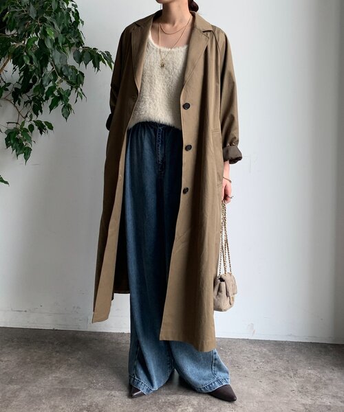 DouDou(ドゥドゥ)の「ライナー付ロングトレンチコート(その他アウター・レディース・ブラック/ベージュ・FREE)」の6枚目の写真