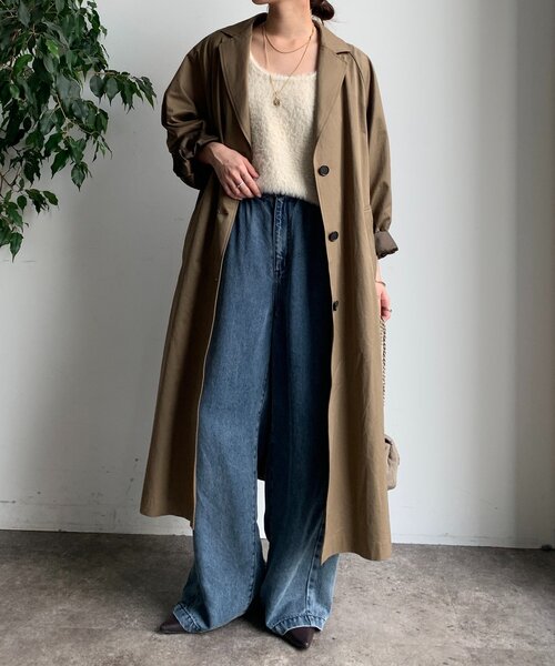 DouDou(ドゥドゥ)の「ライナー付ロングトレンチコート(その他アウター・レディース・ブラック/ベージュ・FREE)」の5枚目の写真