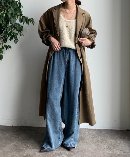 DouDou(ドゥドゥ)の「ライナー付ロングトレンチコート(その他アウター・レディース・ブラック/ベージュ・FREE)」の4枚目の写真