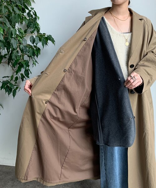 DouDou(ドゥドゥ)の「ライナー付ロングトレンチコート(その他アウター・レディース・ブラック/ベージュ・FREE)」の15枚目の写真