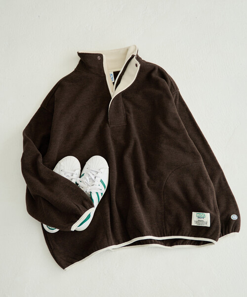 FREAK'S STORE(フリークスストア)の「限定展開 DISCUS ATHLETIC × FREAK'S STORE/ディスカス アスレチック 別注 配色 フリース ハーフジップ プルオーバー(その他アウター・レディース・ライトグレー/ブラウン/ナチュラル/ブラック/ネイビー・フリ-)」の3枚目の写真