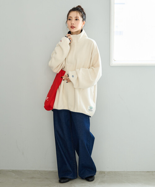 FREAK'S STORE(フリークスストア)の「限定展開 DISCUS ATHLETIC × FREAK'S STORE/ディスカス アスレチック 別注 配色 フリース ハーフジップ プルオーバー(その他アウター・レディース・ライトグレー/ブラウン/ナチュラル/ブラック/ネイビー・フリ-)」の7枚目の写真