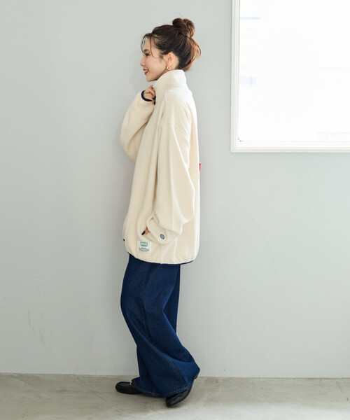 FREAK'S STORE(フリークスストア)の「限定展開 DISCUS ATHLETIC × FREAK'S STORE/ディスカス アスレチック 別注 配色 フリース ハーフジップ プルオーバー(その他アウター・レディース・ライトグレー/ブラウン/ナチュラル/ブラック/ネイビー・フリ-)」の11枚目の写真