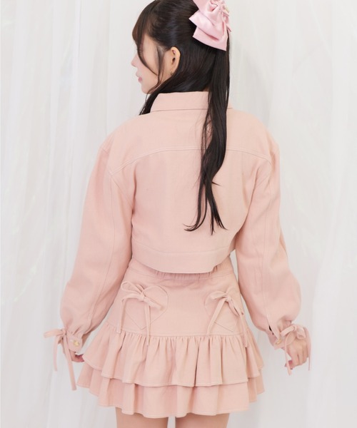 ReAmour（リアムール）の「デニムフリルスカート（デニムスカート・レディース・ピンク/ブラック・FREE）」の5枚目の写真