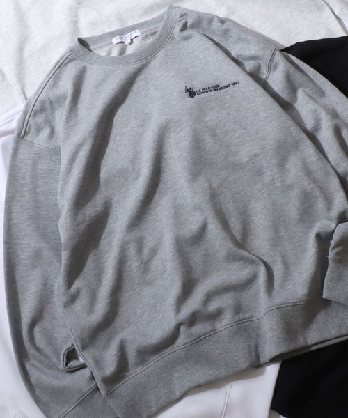 U.S. POLO ASSN.(ユーエスポロアッスン)の「2026AW U.S. POLO ASSN./ユーエスポロアッスン 別注 オーバーサイズ ワンポイント刺繍 裏毛 トレーナー スウェット レディース メンズ(スウェット・メンズ・グレー/オートミール/チャコール/ホワイト/ネイビー/ブラック・M/L/LL)」の4枚目の写真