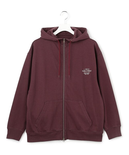 J.PRESS YORK STREET(ジェイプレスヨークストリート)の「【UNISEX】ヘビー天竺ジップアップ フーディ(Tシャツ/カットソー・メンズ・ネイビー系/ワイン系/アイボリー系・LARGE/MEDIUM/SMALL)」の3枚目の写真