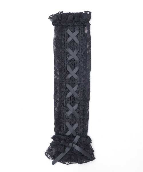 Chalmiere（シャルミエール）の「レースアップアームカバー（手袋・レディース・ホワイト/ブラック・FREE）」の3枚目の写真