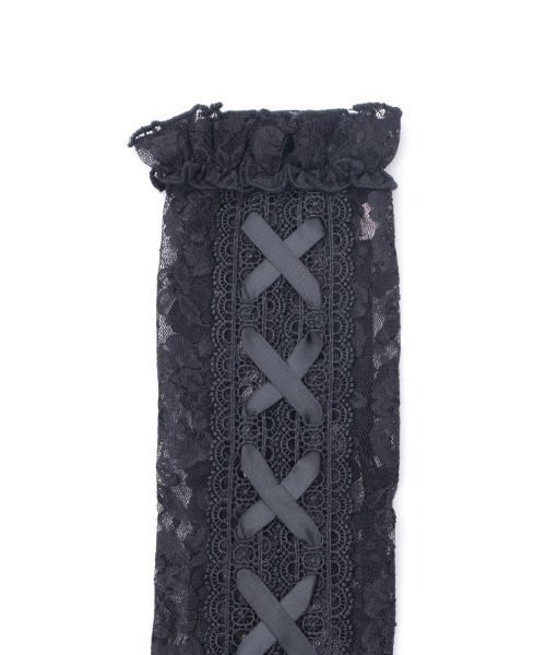 Chalmiere（シャルミエール）の「レースアップアームカバー（手袋・レディース・ホワイト/ブラック・FREE）」の5枚目の写真