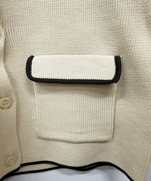 Futier land(フューティアランド)の「配色クルーネックカーディガン(カーディガン/ボレロ・レディース・ブラウン/チャコールグレー/アイボリー・FREE)」の5枚目の写真