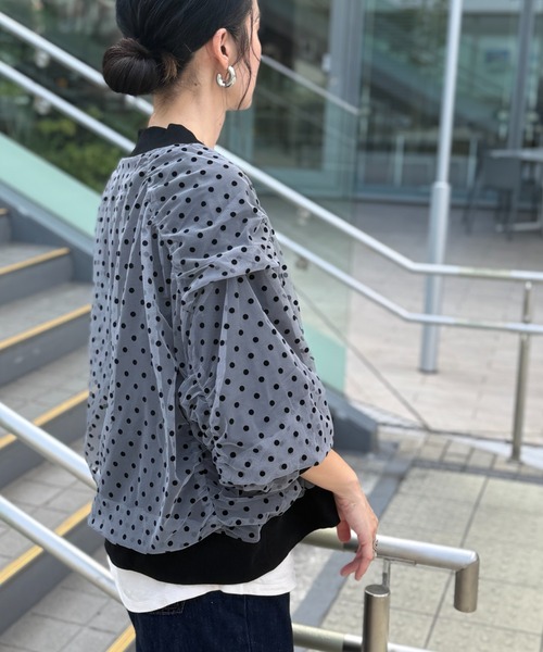 deux amour（ドゥーザムール）の「ドットシアーブルゾン（ブルゾン・レディース・ブラック/ベージュ/グレー・M～Ｌ）」の16枚目の写真