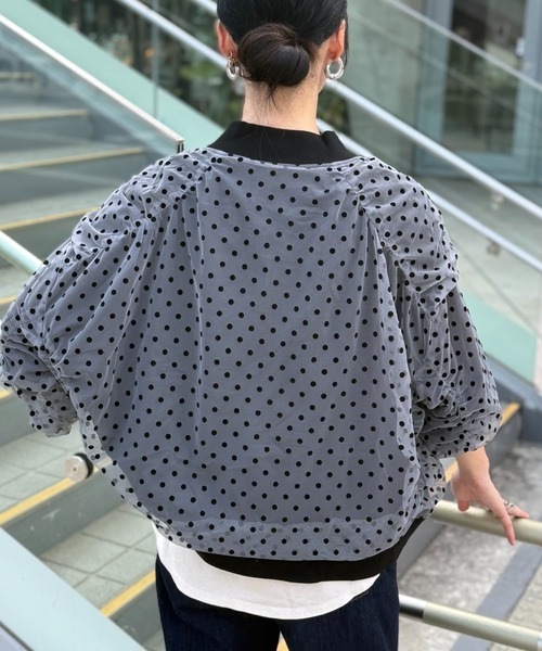 deux amour（ドゥーザムール）の「ドットシアーブルゾン（ブルゾン・レディース・ブラック/ベージュ/グレー・M～Ｌ）」の10枚目の写真