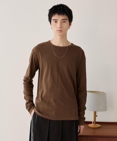 LUCY(ルーシー)の「LUCY/【25年秋冬新作】タイトフィットリブロンT(Tシャツ/カットソー・メンズ・ブラック/ホワイト/ブラウン・LARGE/MEDIUM)」の19枚目の写真