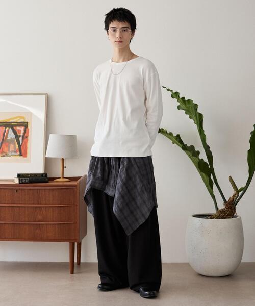 LUCY(ルーシー)の「LUCY/【25年秋冬新作】タイトフィットリブロンT(Tシャツ/カットソー・メンズ・ブラック/ホワイト/ブラウン・LARGE/MEDIUM)」の11枚目の写真