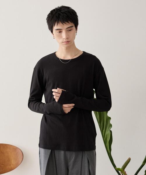 LUCY(ルーシー)の「LUCY/【25年秋冬新作】タイトフィットリブロンT(Tシャツ/カットソー・メンズ・ブラック/ホワイト/ブラウン・LARGE/MEDIUM)」の13枚目の写真