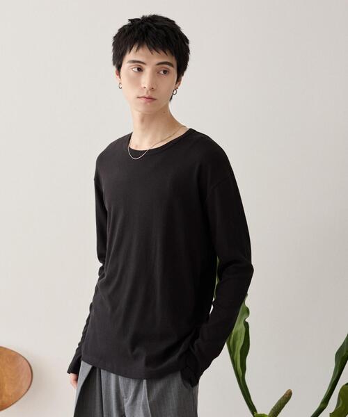 LUCY(ルーシー)の「LUCY/【25年秋冬新作】タイトフィットリブロンT(Tシャツ/カットソー・メンズ・ブラック/ホワイト/ブラウン・LARGE/MEDIUM)」の14枚目の写真