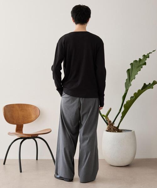 LUCY(ルーシー)の「LUCY/【25年秋冬新作】タイトフィットリブロンT(Tシャツ/カットソー・メンズ・ブラック/ホワイト/ブラウン・LARGE/MEDIUM)」の17枚目の写真