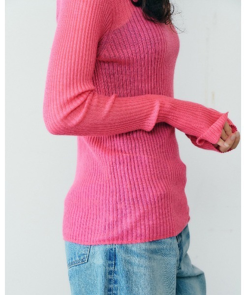 セール】【L】CASHMERE SILK RIB KNIT（ニット/セーター）｜THE