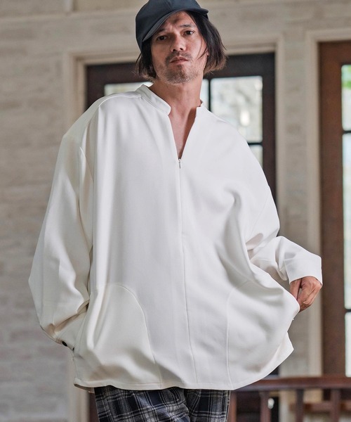 ms6263-バンドカラースキッパープルオーバーシャツ