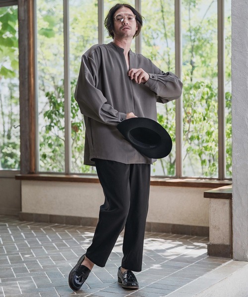 ms6263-バンドカラースキッパープルオーバーシャツ