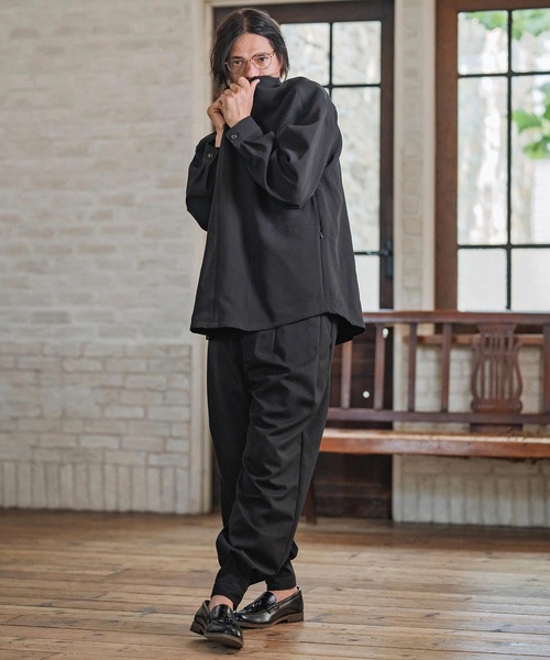 ms6263-バンドカラースキッパープルオーバーシャツ