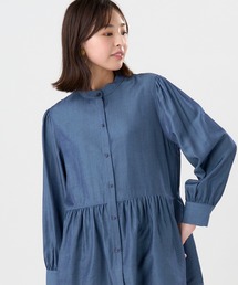TOKYO SHIRTS | デニム風 ペプラム シャツブラウス(シャツ/ブラウス)
