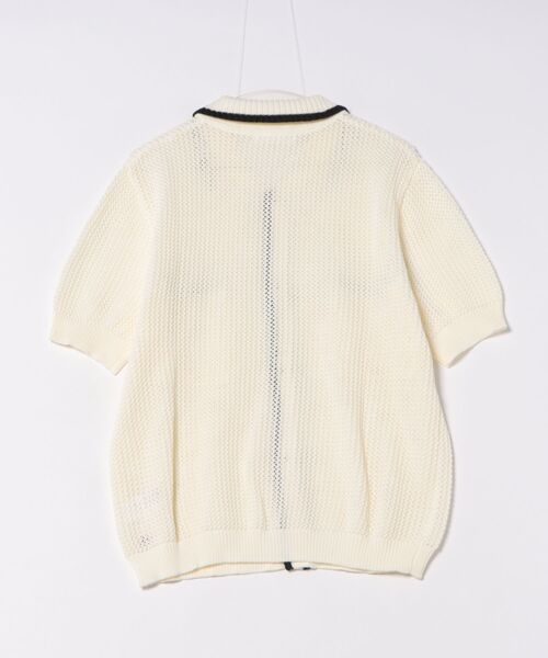 NOWLE（ノウル）の「【NOWLE】バイカラー シック サマーニット ポロシャツ（シャツ/ブラウス・メンズ・オフホワイト・MEDIUM/LARGE/X-LARGE）」の2枚目の写真