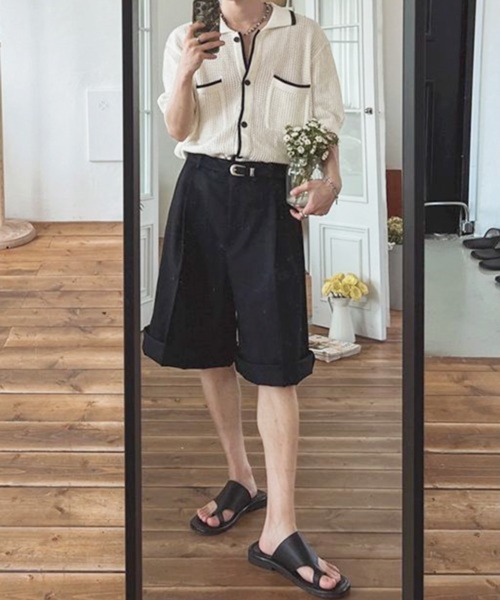 NOWLE（ノウル）の「【NOWLE】バイカラー シック サマーニット ポロシャツ（シャツ/ブラウス・メンズ・オフホワイト・MEDIUM/LARGE/X-LARGE）」の13枚目の写真