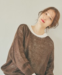 studio CLIP | 5ゲージモヘアタッチゆる編みプルオーバー(ニット/セーター)