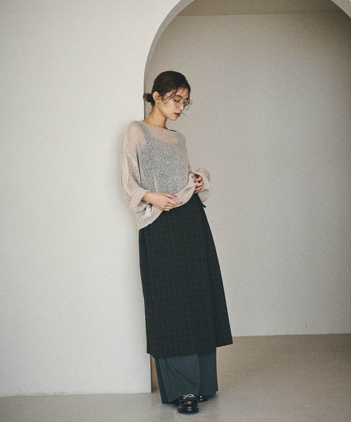 studio CLIP（スタディオクリップ）の「5ゲージモヘアタッチゆる編みプルオーバー（ニット/セーター・レディース・ライトグレー/スモーク/ブラウン・FREE）」の7枚目の写真