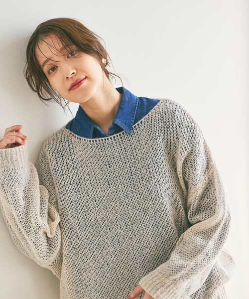 studio CLIP（スタディオクリップ）の「5ゲージモヘアタッチゆる編み