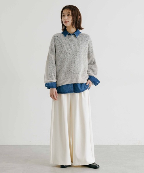 studio CLIP（スタディオクリップ）の「5ゲージモヘアタッチゆる編みプルオーバー（ニット/セーター・レディース・ライトグレー/スモーク/ブラウン・FREE）」の16枚目の写真