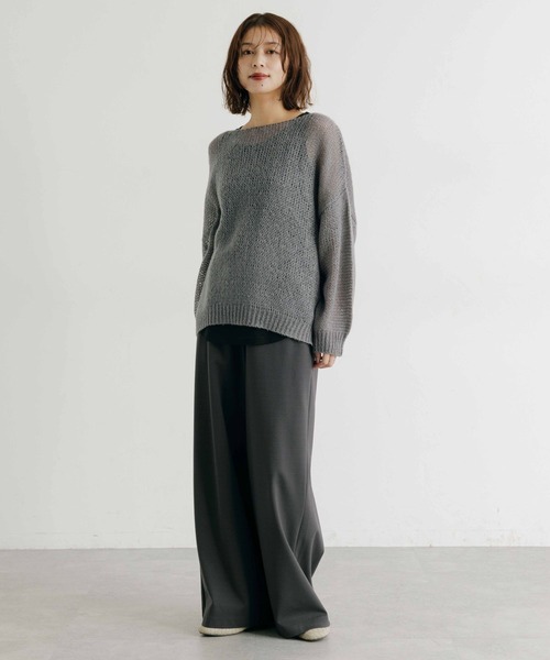 studio CLIP（スタディオクリップ）の「5ゲージモヘアタッチゆる編みプルオーバー（ニット/セーター・レディース・ライトグレー/スモーク/ブラウン・FREE）」の21枚目の写真