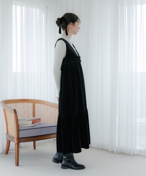 チャーミングベロアワンピース（ワンピース）｜flower（フラワー）の