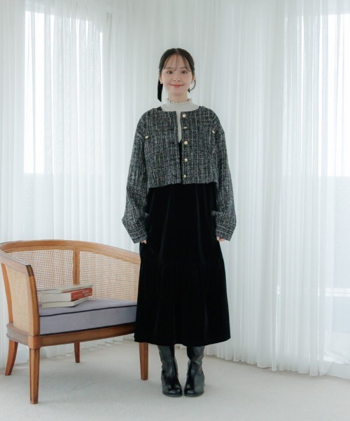 flower（フラワー）の「チャーミングベロアワンピース（ワンピース・レディース・ブラック/ブラウン・FREE）」の11枚目の写真