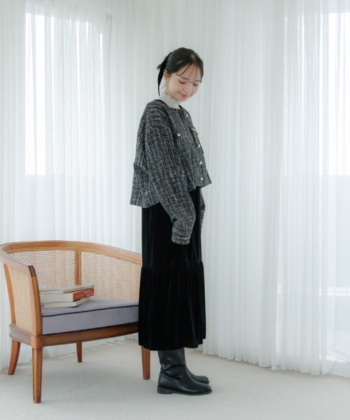 flower（フラワー）の「チャーミングベロアワンピース（ワンピース・レディース・ブラック/ブラウン・FREE）」の9枚目の写真