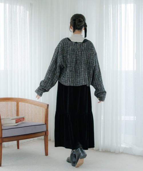 flower（フラワー）の「チャーミングベロアワンピース（ワンピース・レディース・ブラック/ブラウン・FREE）」の13枚目の写真