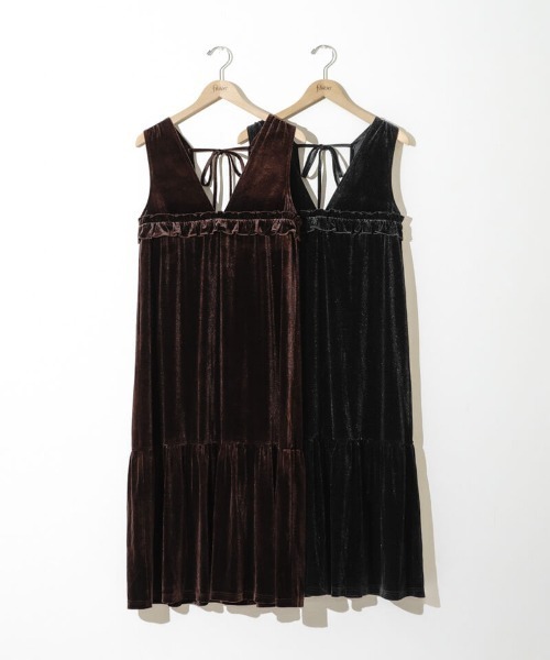 flower（フラワー）の「チャーミングベロアワンピース（ワンピース・レディース・ブラック/ブラウン・FREE）」の16枚目の写真