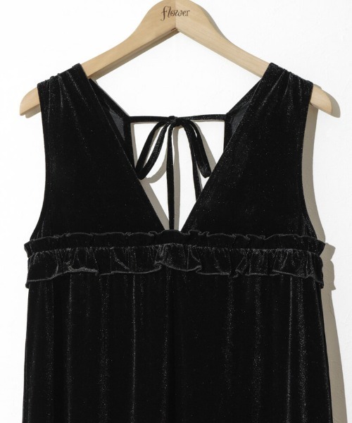 セール】チャーミングベロアワンピース（ワンピース）｜flower